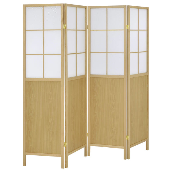 Coaster Furniture Edwards 960123 4-Panel Room Divider Folding Shoji Screen - Natural IMAGE 1
