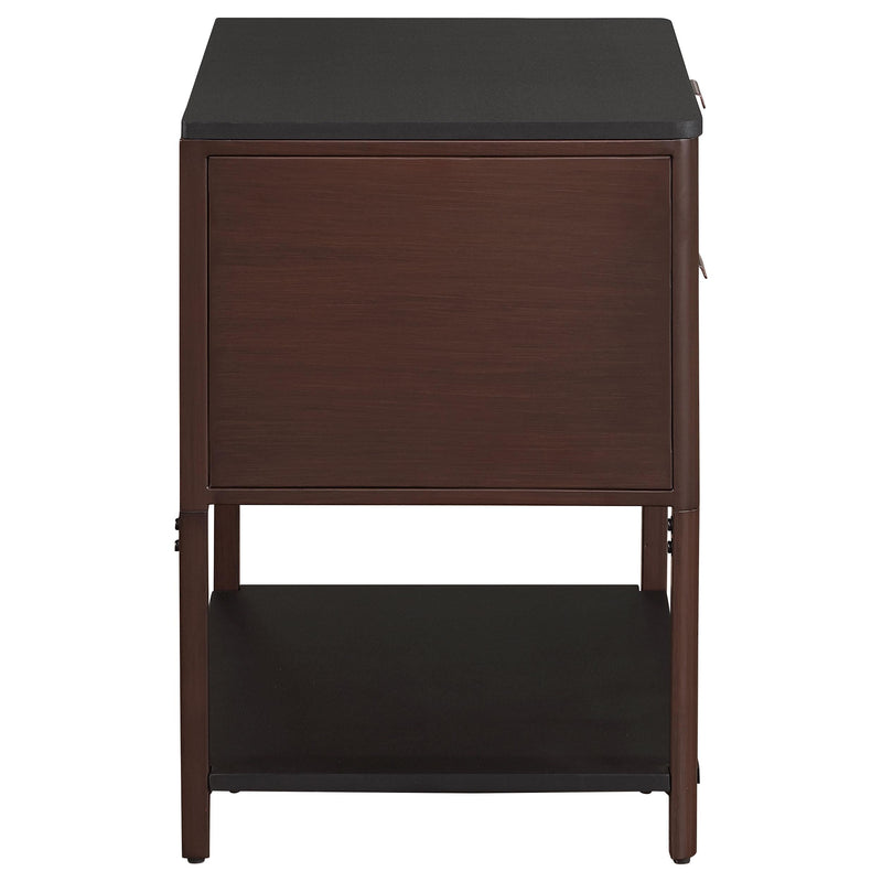 Coaster Furniture Zimmerlee 930221 2-Drawer Side Table with Shelf - Rust Brown IMAGE 7