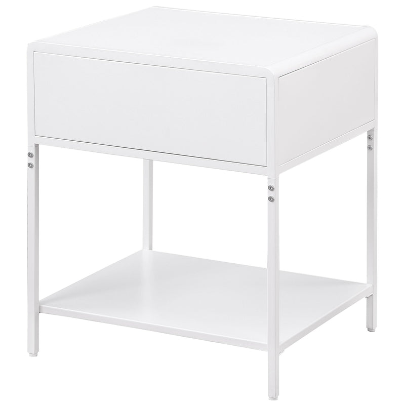 Coaster Furniture Amherst 930236 1-Drawer Radio Weave Cane Metal Bedside Table - White IMAGE 6