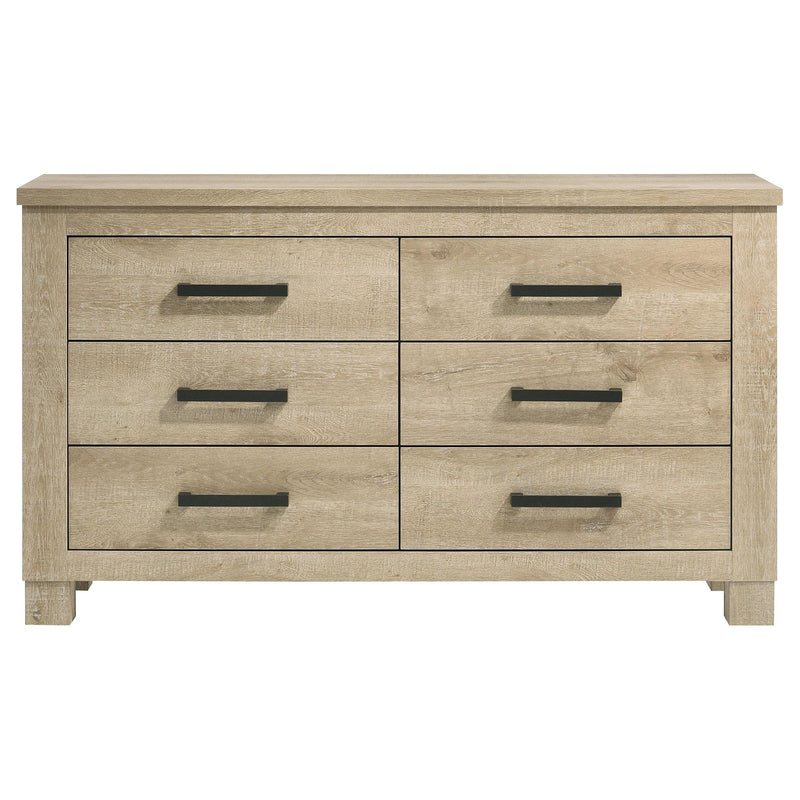 Coaster Furniture Oakglen 225103 6-drawer Dresser - Weathered Oak IMAGE 3