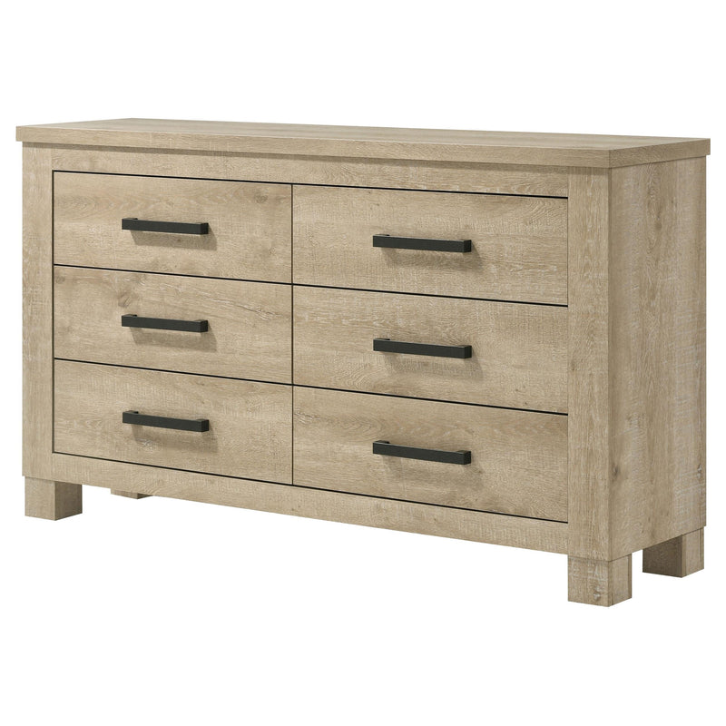 Coaster Furniture Oakglen 225103 6-drawer Dresser - Weathered Oak IMAGE 4