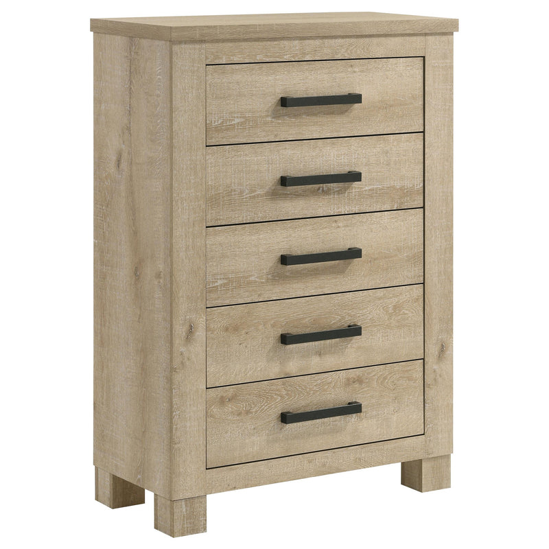 Coaster Furniture Oakglen 225105 5-drawer Chest - Weathered Oak IMAGE 1