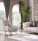 NEHIR Beige & Gold Sofa Set