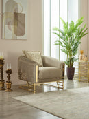 ROMANCE Beige&Gold Sofa Set