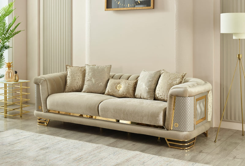 ROMANCE Beige&Gold Sofa Set