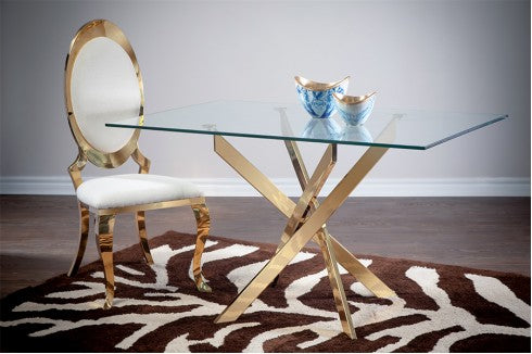 Gold Scissor Dining Table